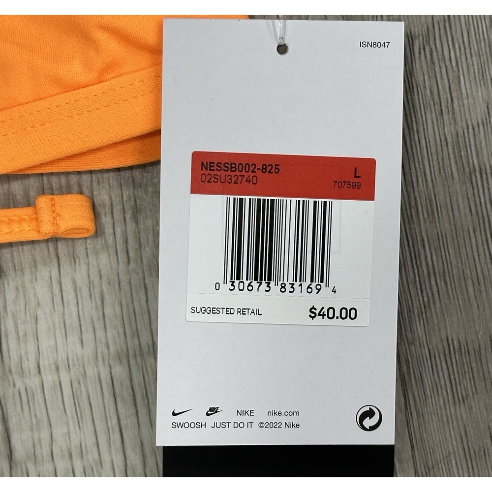 Nike Hydrastrong Women's Orange Bikini Swimsuit Top Size Large NWT MSRP: $40 - Picture 5 of 9